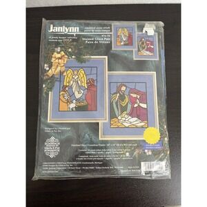 Janlynn Stained Glass Pair Nativity Angel Counted Cross Stitch Kit 76-50 Vintage